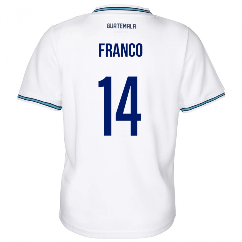 Niño Camiseta Guatemala Jonathan Franco #14 Blanco 1ª Equipación 24-26 La Camisa
