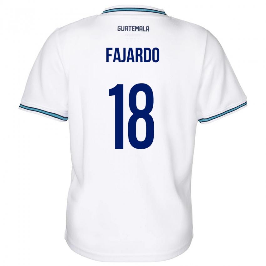 Niño Camiseta Guatemala William Fajardo #18 Blanco 1ª Equipación 24-26 La Camisa