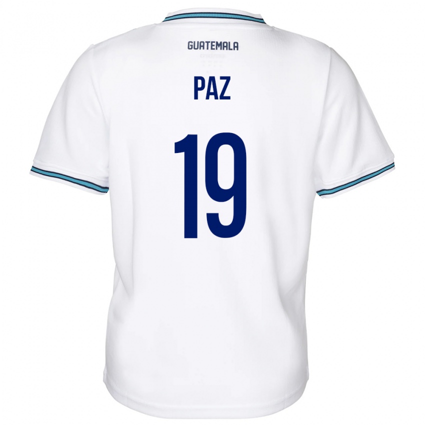Niño Camiseta Guatemala Vidal Paz #19 Blanco 1ª Equipación 24-26 La Camisa