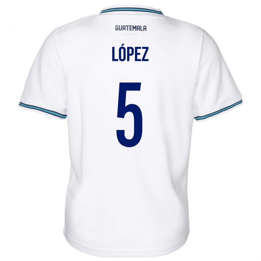 Niño Camiseta Guatemala Jeffery López #5 Blanco 1ª Equipación 24-26 La Camisa
