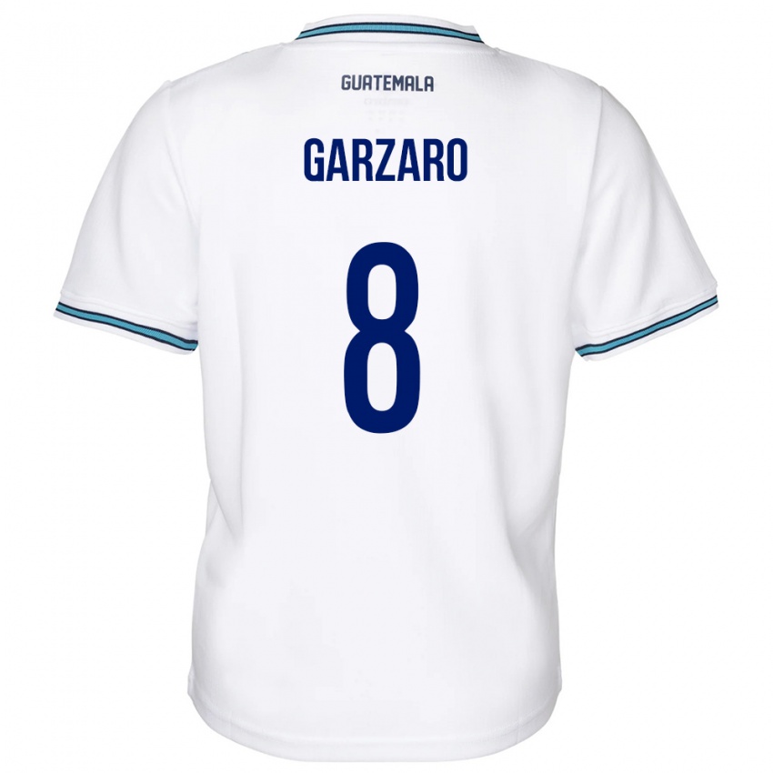 Niño Camiseta Guatemala Santiago Garzaro #8 Blanco 1ª Equipación 24-26 La Camisa