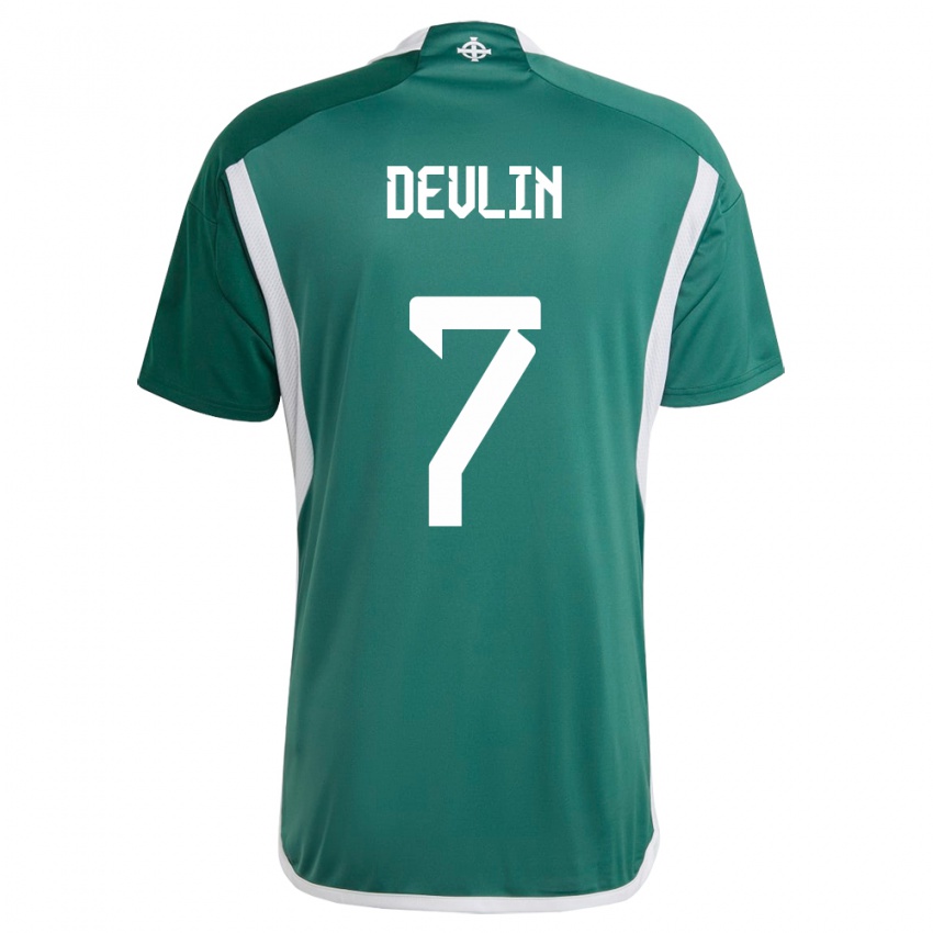 Niño Camiseta Irlanda Del Norte Terry Devlin #7 Verde 1ª Equipación 24-26 La Camisa