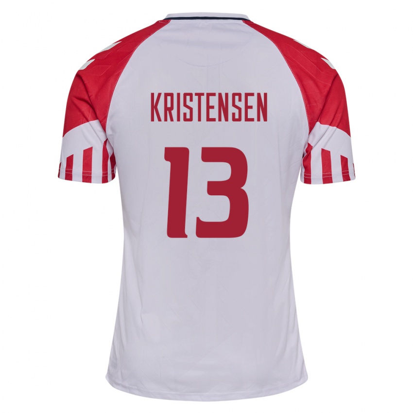 Niño Camiseta Dinamarca Rasmus Kristensen #13 Blanco 2ª Equipación 24-26 La Camisa