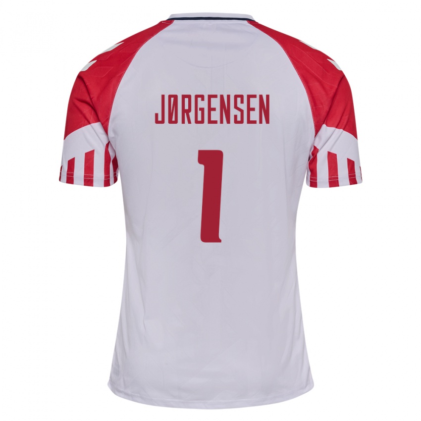Niño Camiseta Dinamarca Filip Jørgensen #1 Blanco 2ª Equipación 24-26 La Camisa