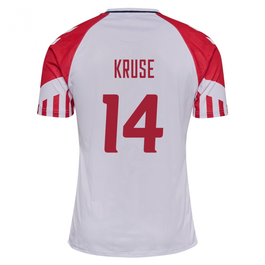 Niño Camiseta Dinamarca David Kruse #14 Blanco 2ª Equipación 24-26 La Camisa