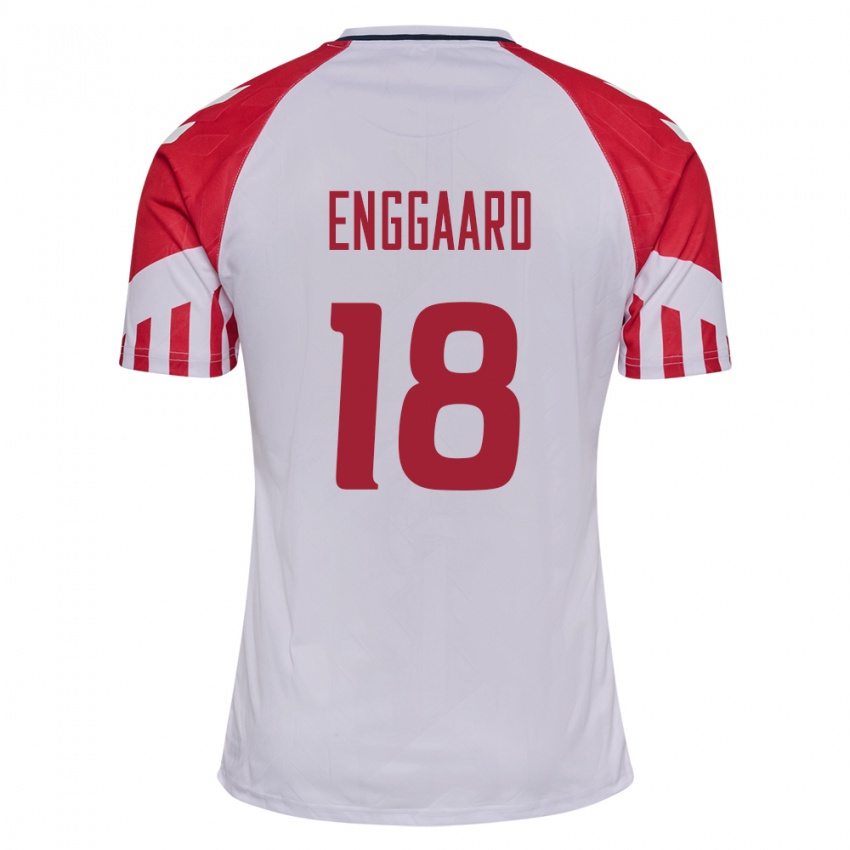 Niño Camiseta Dinamarca Mads Enggaard #18 Blanco 2ª Equipación 24-26 La Camisa