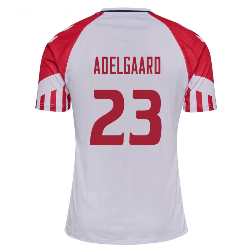 Niño Camiseta Dinamarca Aske Adelgaard #23 Blanco 2ª Equipación 24-26 La Camisa