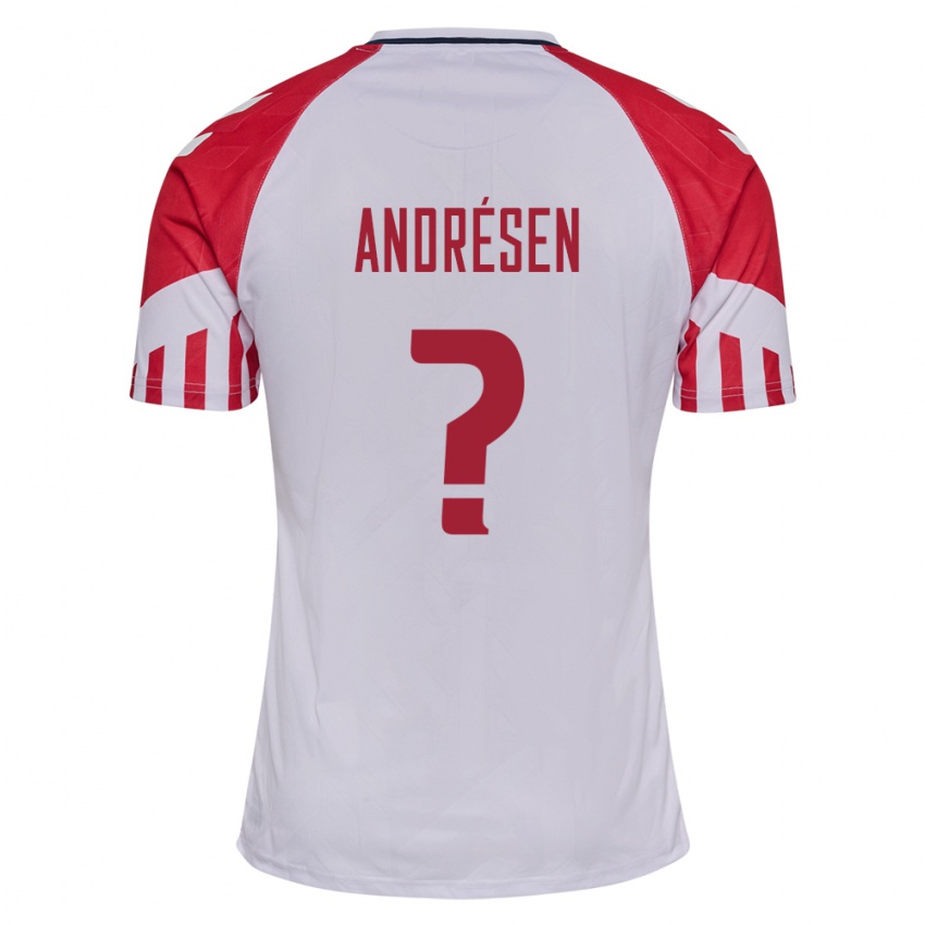 Niño Camiseta Dinamarca Aske Andrésen #0 Blanco 2ª Equipación 24-26 La Camisa