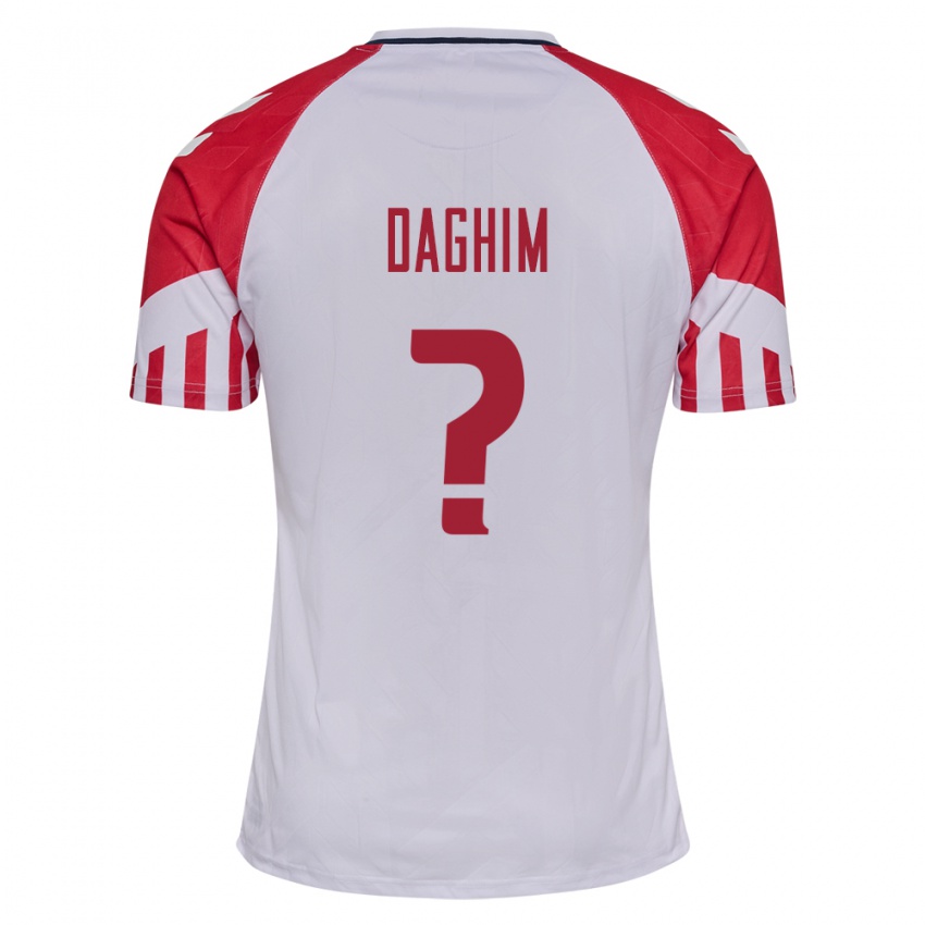 Niño Camiseta Dinamarca Adam Daghim #0 Blanco 2ª Equipación 24-26 La Camisa