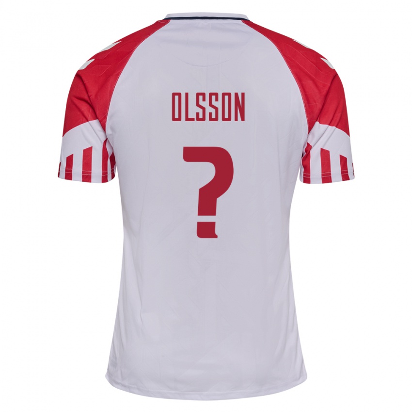 Niño Camiseta Dinamarca Cornelius Olsson #0 Blanco 2ª Equipación 24-26 La Camisa