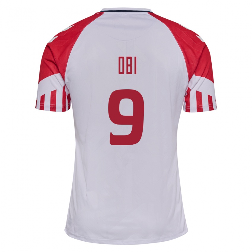 Niño Camiseta Dinamarca Chido Obi #9 Blanco 2ª Equipación 24-26 La Camisa