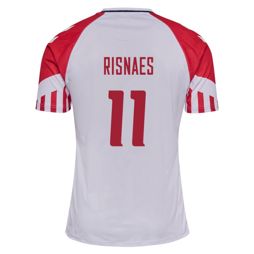 Niño Camiseta Dinamarca Roberto Risnaes #11 Blanco 2ª Equipación 24-26 La Camisa