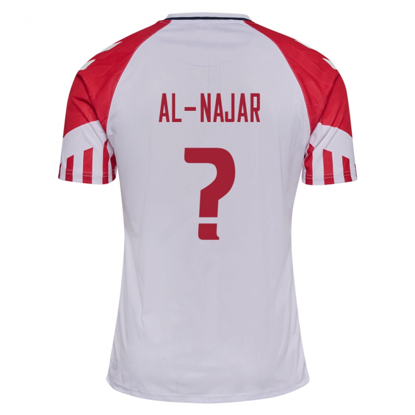 Niño Camiseta Dinamarca Ali Al-Najar #0 Blanco 2ª Equipación 24-26 La Camisa