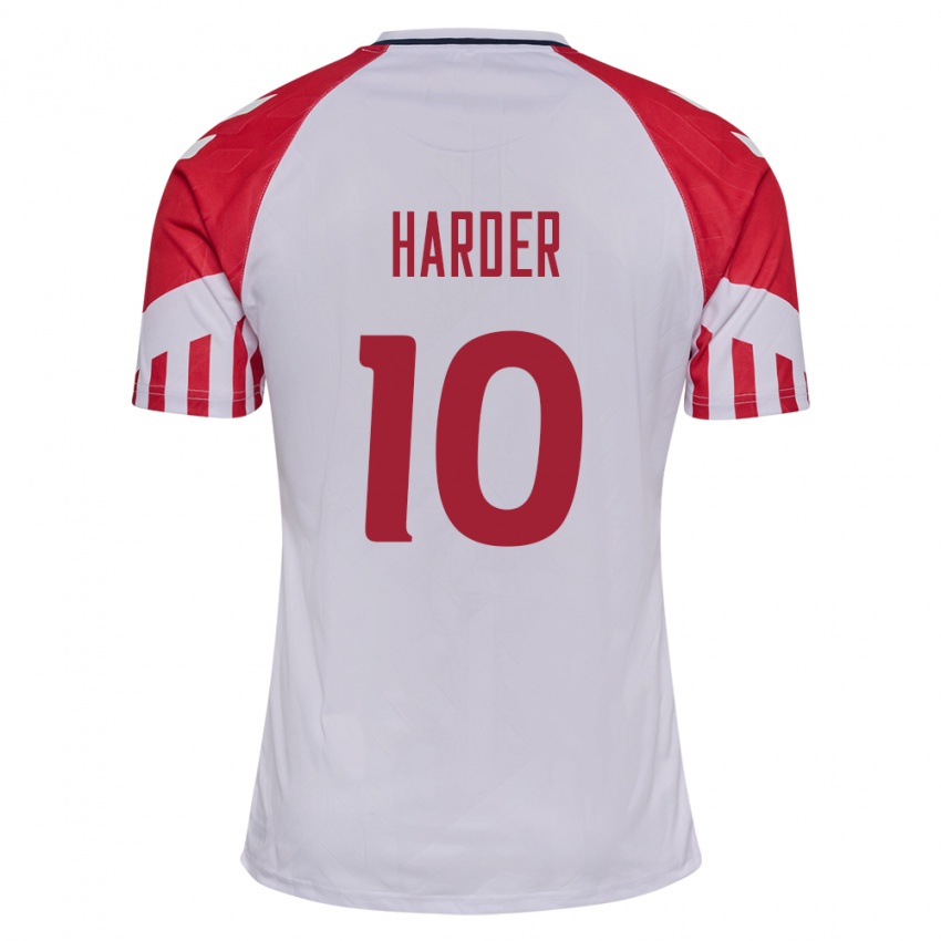 Niño Camiseta Dinamarca Pernille Harder #10 Blanco 2ª Equipación 24-26 La Camisa