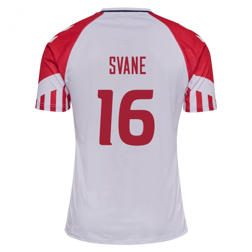 Niño Camiseta Dinamarca Katrine Svane #16 Blanco 2ª Equipación 24-26 La Camisa