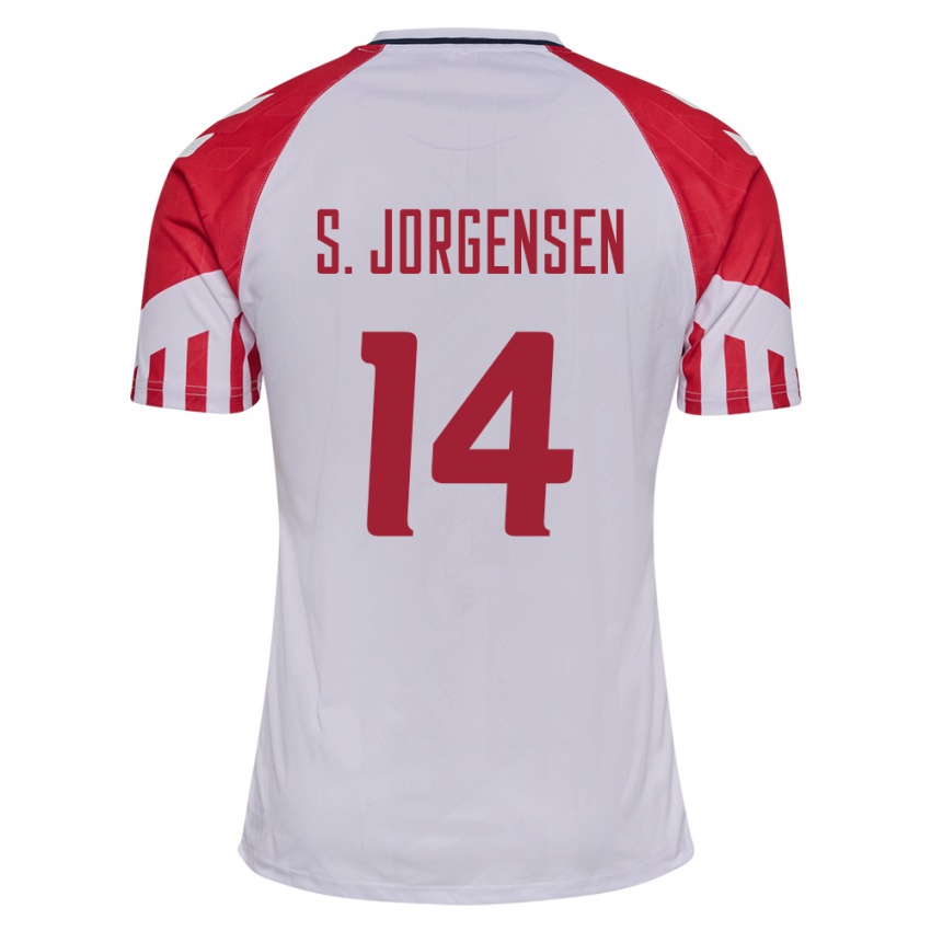 Niño Camiseta Dinamarca Sebastian Jorgensen #14 Blanco 2ª Equipación 24-26 La Camisa