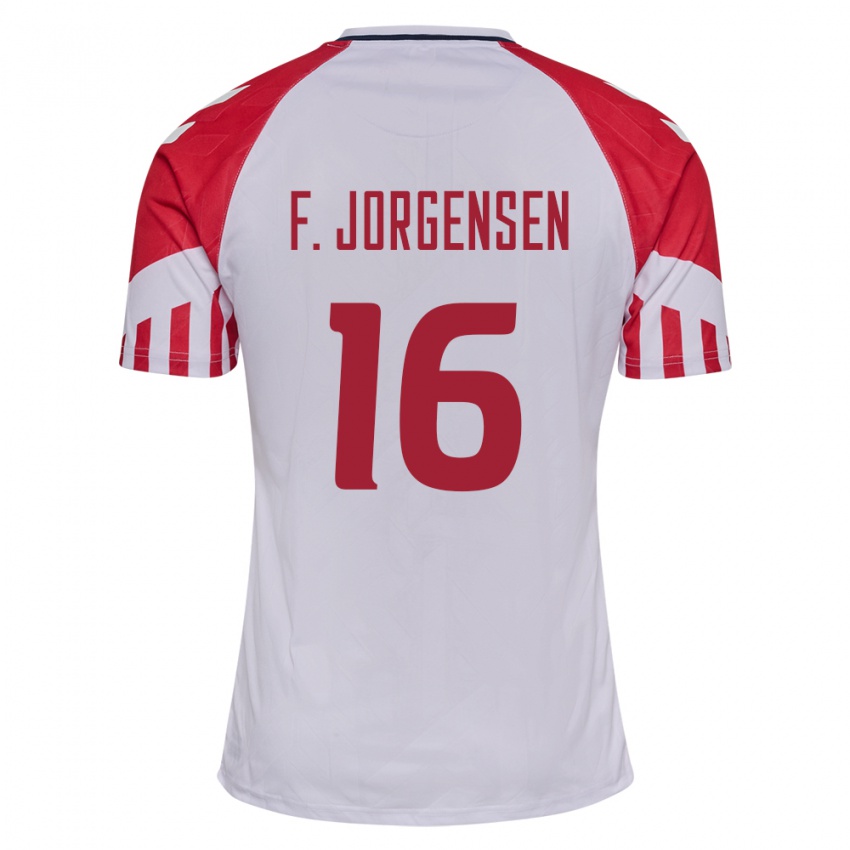 Niño Camiseta Dinamarca Filip Jorgensen #16 Blanco 2ª Equipación 24-26 La Camisa