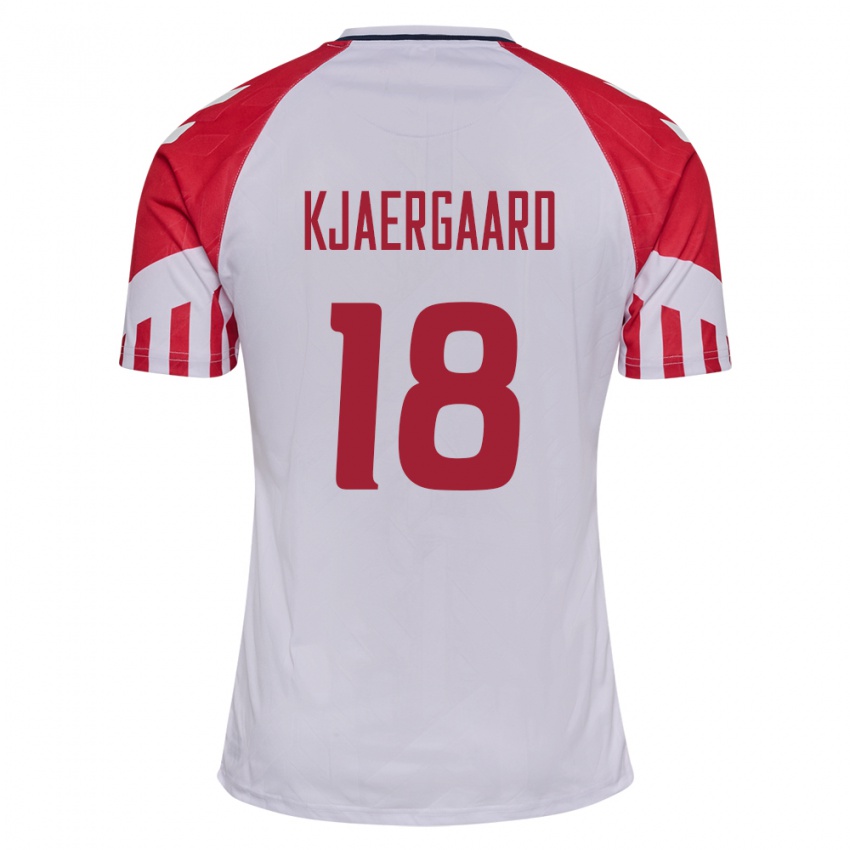 Niño Camiseta Dinamarca Maurits Kjaergaard #18 Blanco 2ª Equipación 24-26 La Camisa