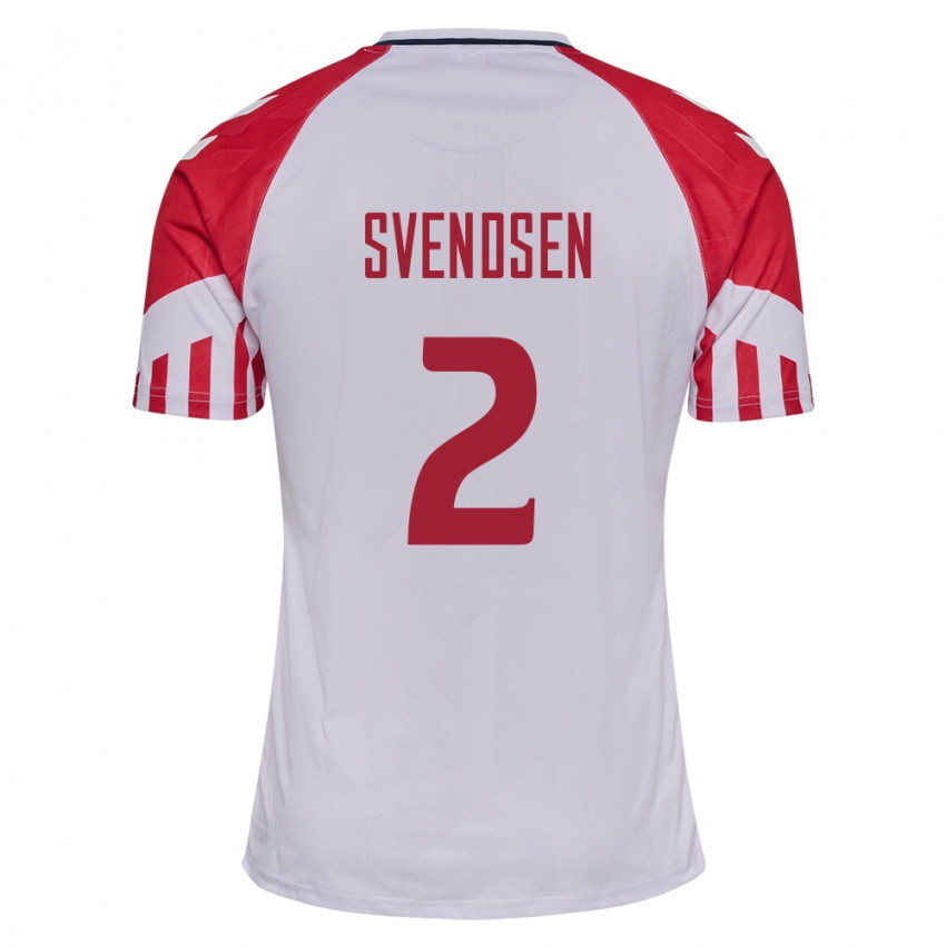 Niño Camiseta Dinamarca Oliver Svendsen #2 Blanco 2ª Equipación 24-26 La Camisa