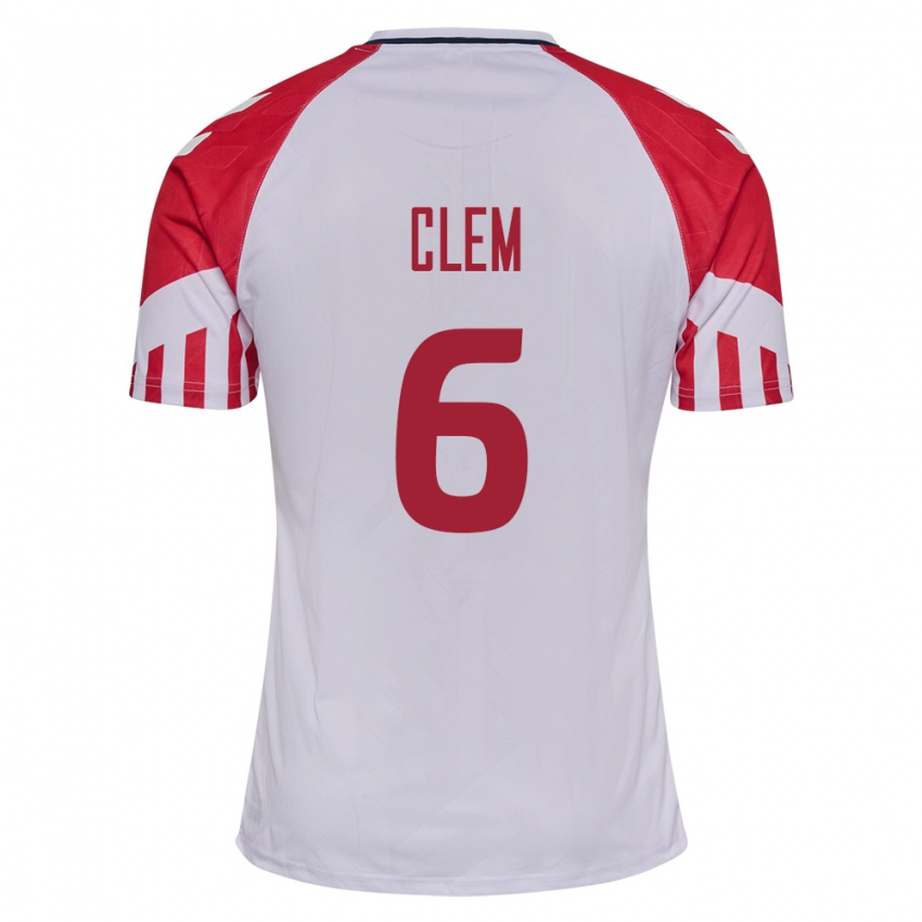 Niño Camiseta Dinamarca William Clem #6 Blanco 2ª Equipación 24-26 La Camisa