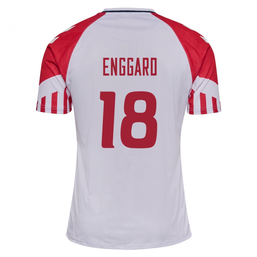 Niño Camiseta Dinamarca Mads Enggard #18 Blanco 2ª Equipación 24-26 La Camisa