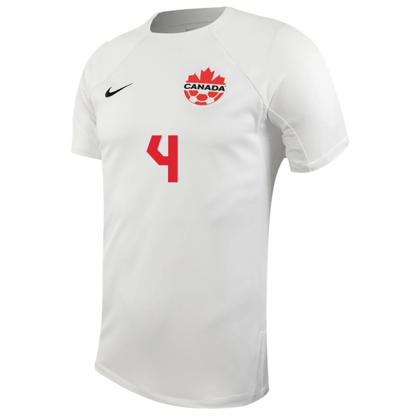 Niño Camiseta Canadá Alessandro Biello #4 Blanco 2ª Equipación 24-26 La Camisa