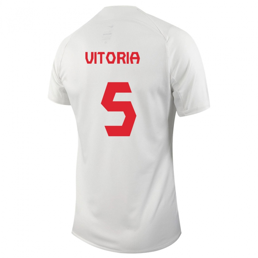 Niño Camiseta Canadá Steven Vitoria #5 Blanco 2ª Equipación 24-26 La Camisa