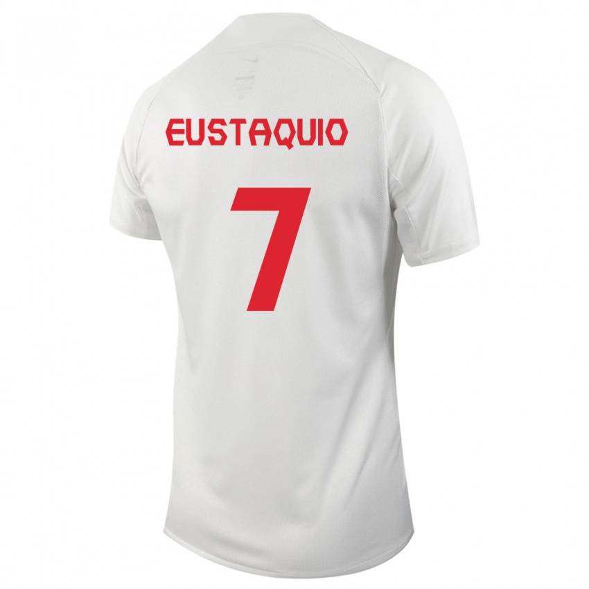 Niño Camiseta Canadá Stephen Eustaquio #7 Blanco 2ª Equipación 24-26 La Camisa