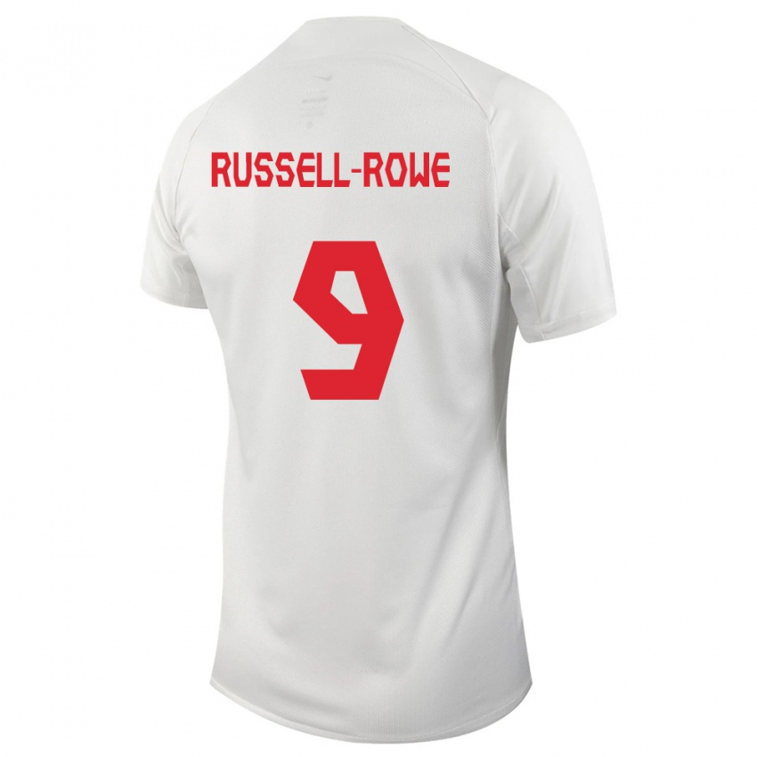 Niño Camiseta Canadá Jacen Russell-Rowe #9 Blanco 2ª Equipación 24-26 La Camisa