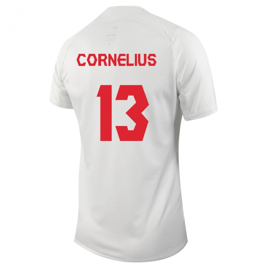 Niño Camiseta Canadá Derek Cornelius #13 Blanco 2ª Equipación 24-26 La Camisa
