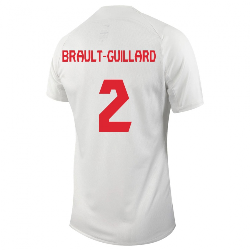 Niño Camiseta Canadá Zachary Brault-Guillard #2 Blanco 2ª Equipación 24-26 La Camisa