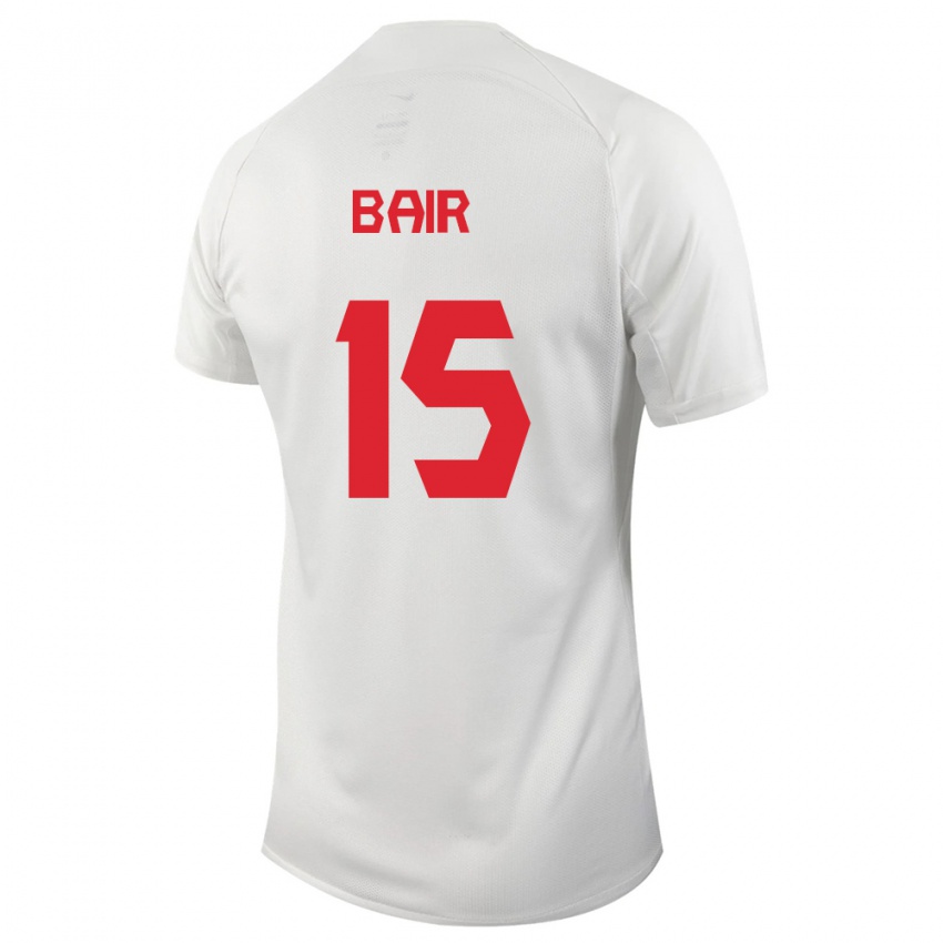Niño Camiseta Canadá Theo Bair #15 Blanco 2ª Equipación 24-26 La Camisa