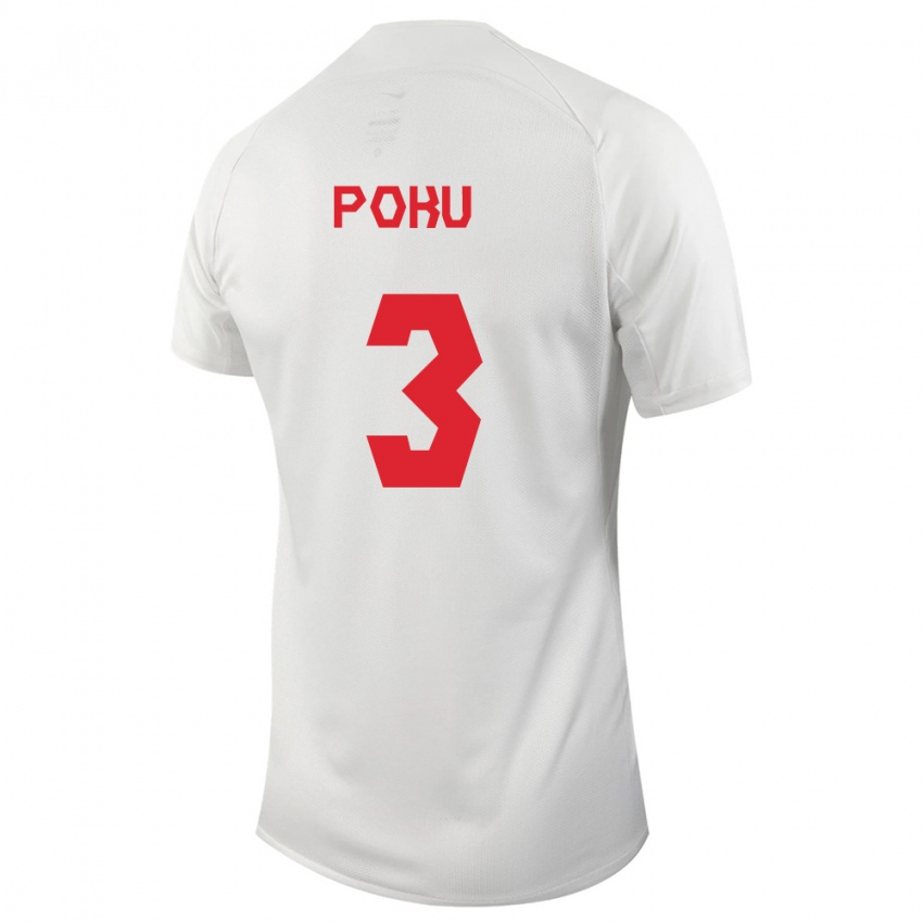 Niño Camiseta Canadá Kwasi Poku #3 Blanco 2ª Equipación 24-26 La Camisa