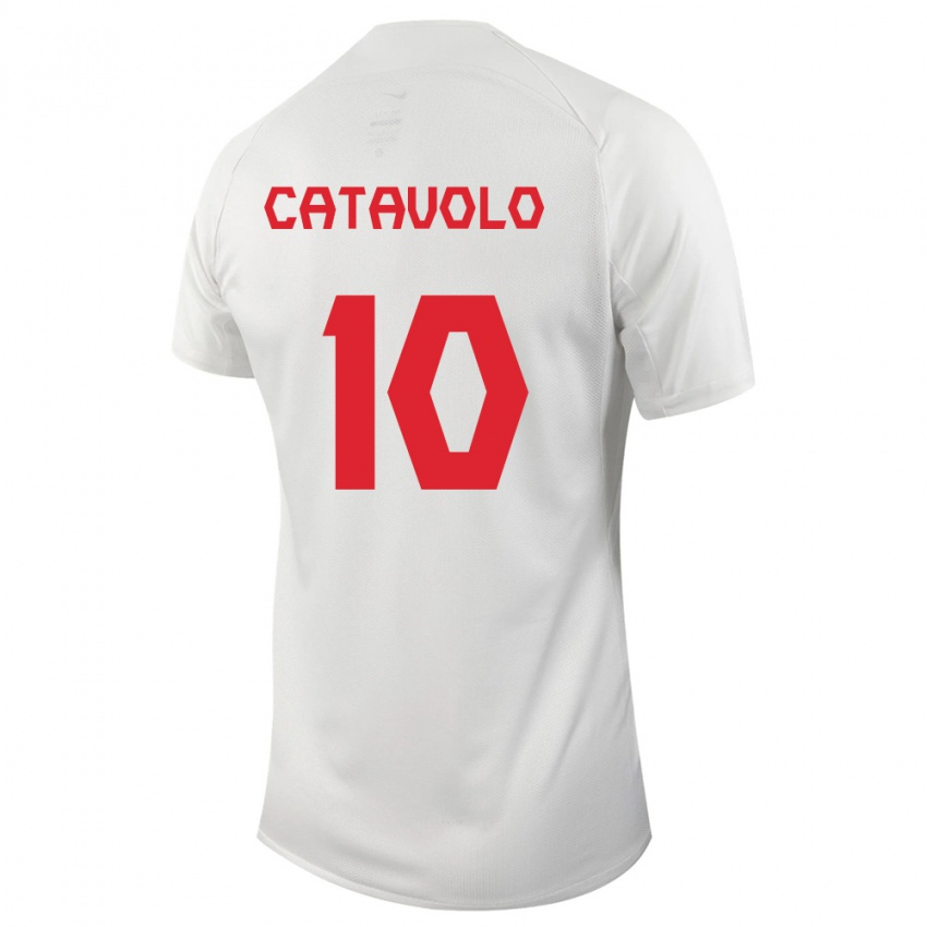 Niño Camiseta Canadá Matthew Catavolo #10 Blanco 2ª Equipación 24-26 La Camisa