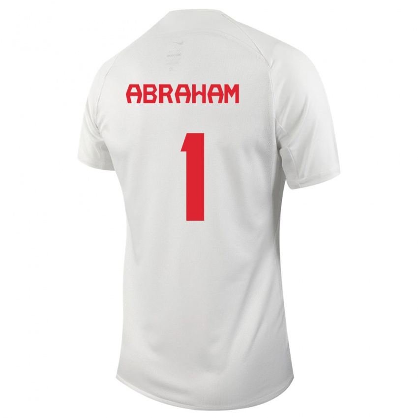 Niño Camiseta Canadá Nathaniel Abraham #1 Blanco 2ª Equipación 24-26 La Camisa