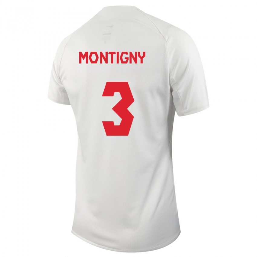 Niño Camiseta Canadá Gaël De Montigny #3 Blanco 2ª Equipación 24-26 La Camisa