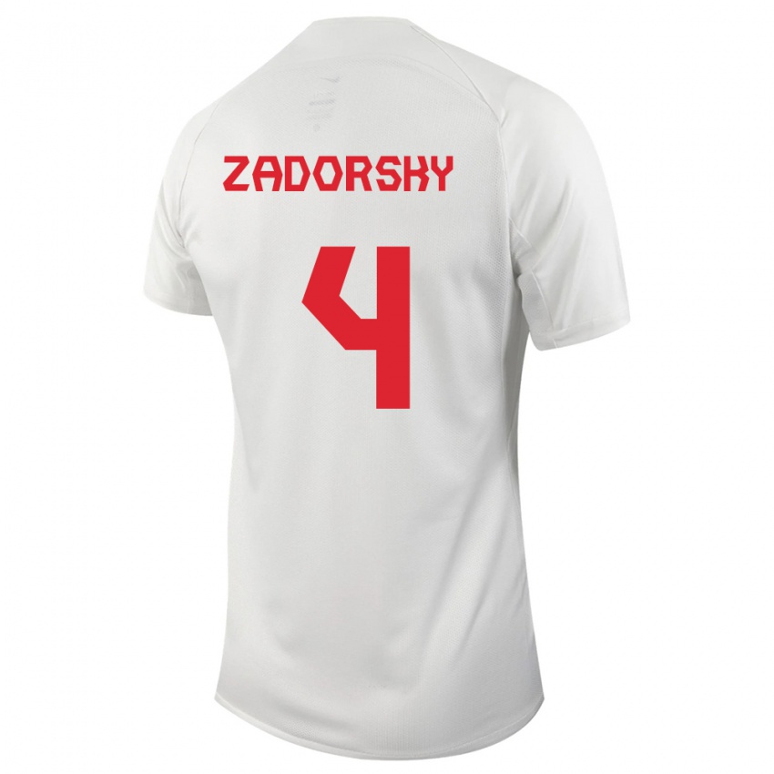 Niño Camiseta Canadá Shelina Zadorsky #4 Blanco 2ª Equipación 24-26 La Camisa