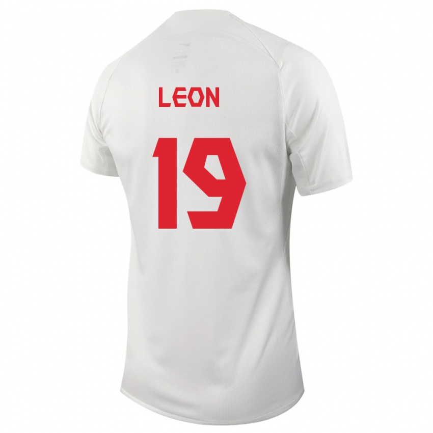 Niño Camiseta Canadá Adriana Leon #19 Blanco 2ª Equipación 24-26 La Camisa