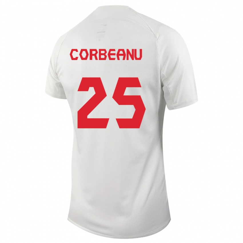 Niño Camiseta Canadá Theo Corbeanu #25 Blanco 2ª Equipación 24-26 La Camisa