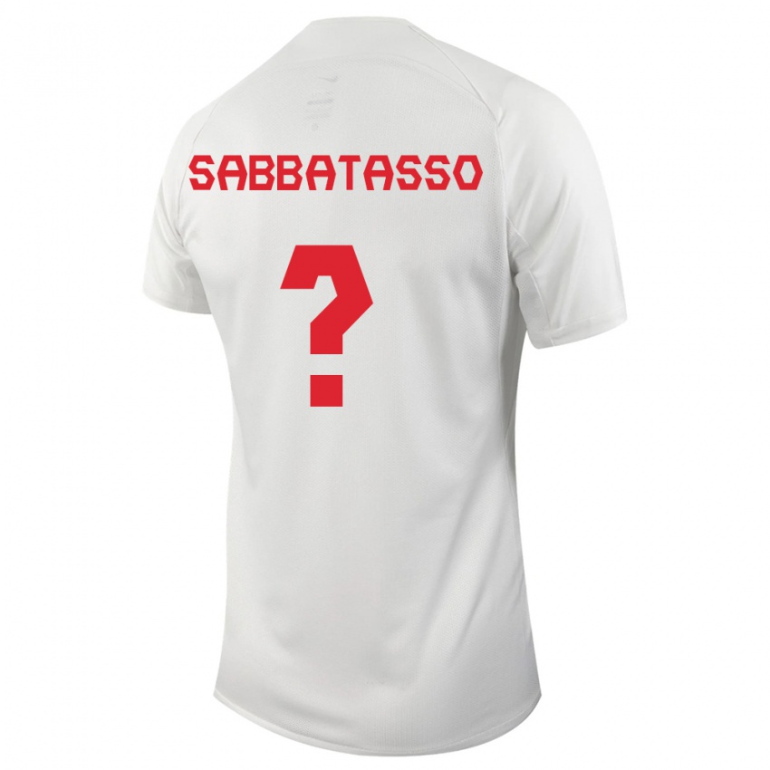 Niño Camiseta Canadá Jeronimo Sabbatasso #0 Blanco 2ª Equipación 24-26 La Camisa
