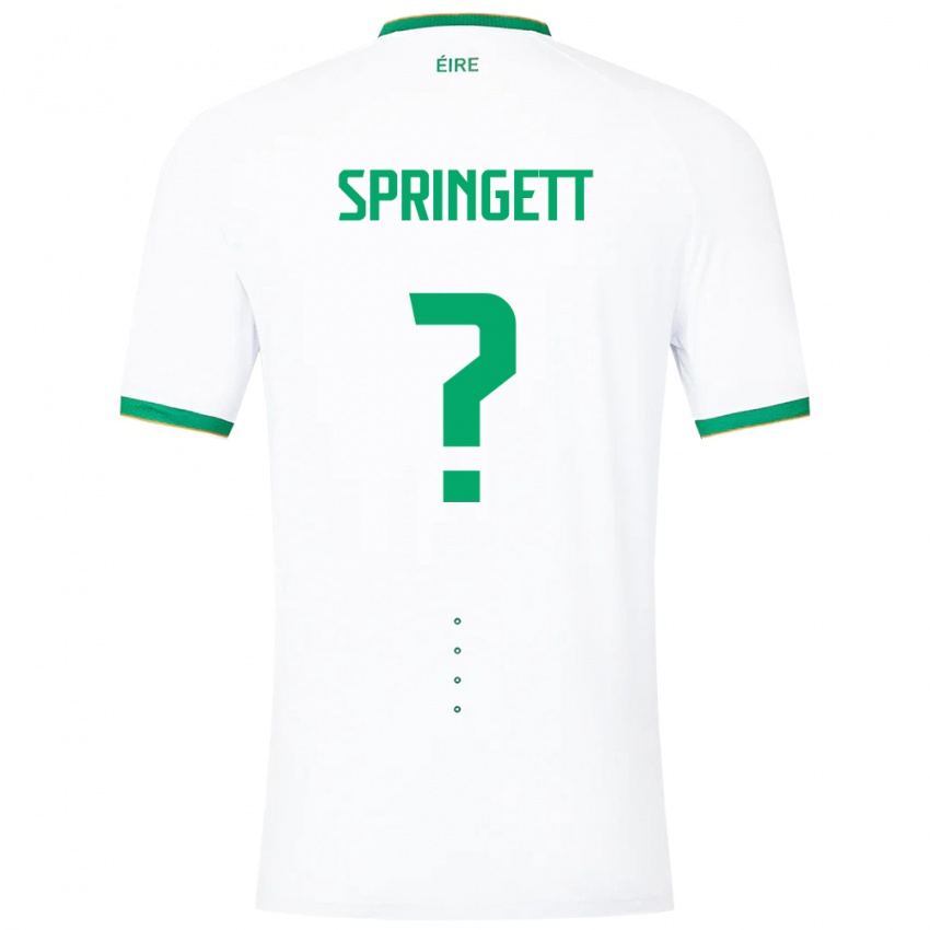 Niño Camiseta Irlanda Tony Springett #0 Blanco 2ª Equipación 24-26 La Camisa