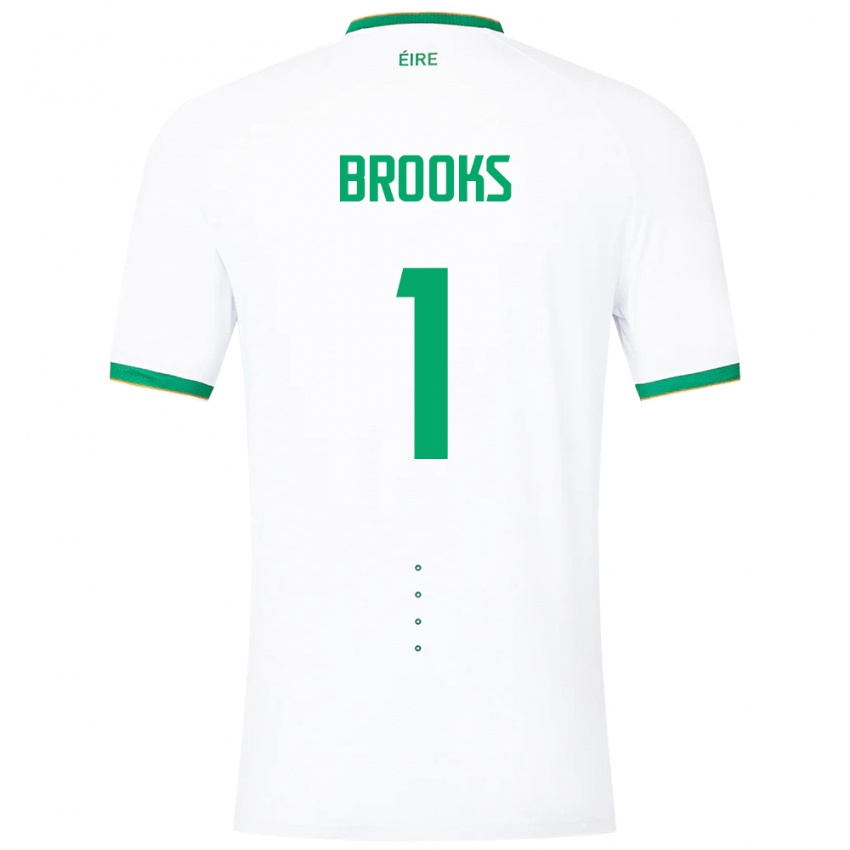 Niño Camiseta Irlanda Tiernan Brooks #1 Blanco 2ª Equipación 24-26 La Camisa