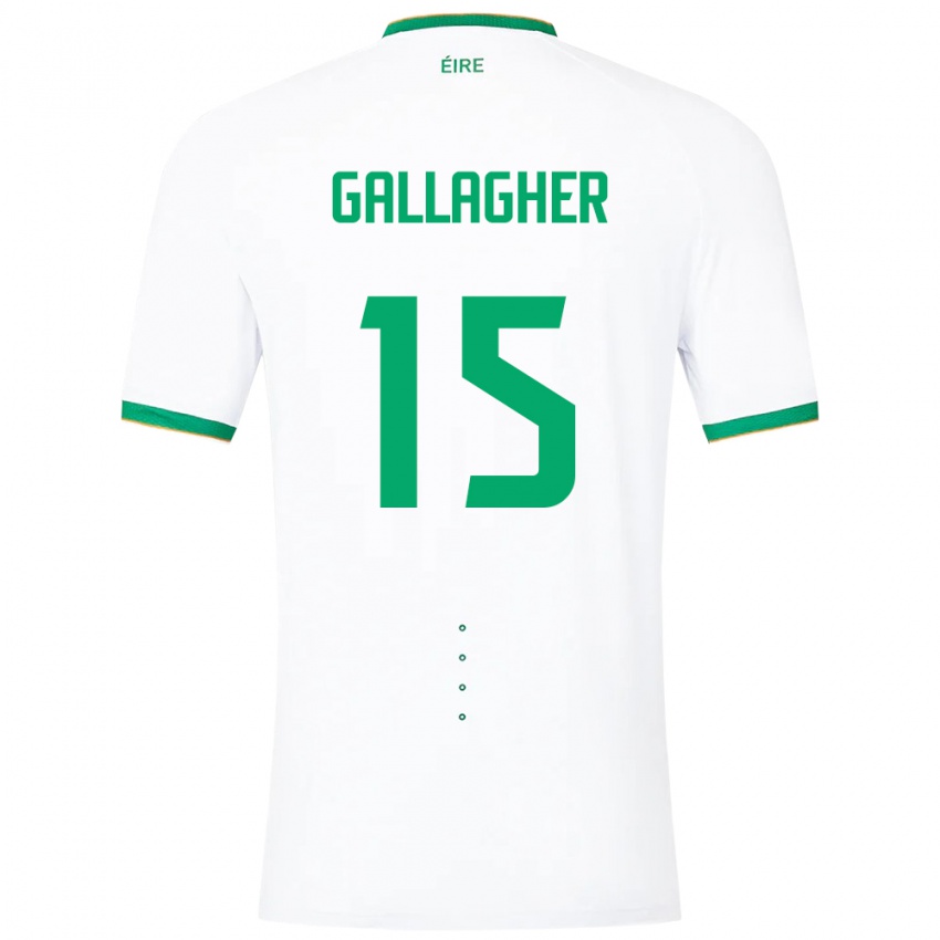 Niño Camiseta Irlanda Oisín Gallagher #15 Blanco 2ª Equipación 24-26 La Camisa