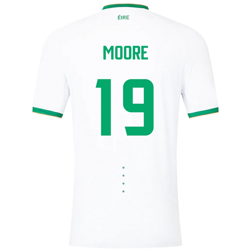 Niño Camiseta Irlanda Sean Moore #19 Blanco 2ª Equipación 24-26 La Camisa