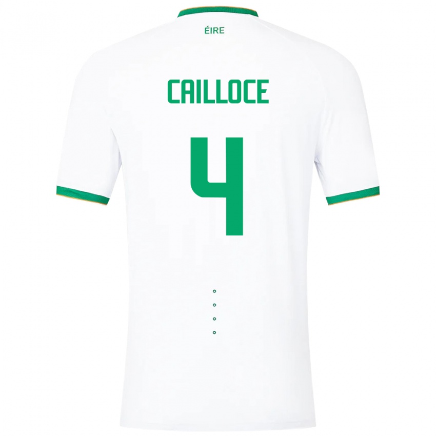 Niño Camiseta Irlanda Luca Cailloce #4 Blanco 2ª Equipación 24-26 La Camisa