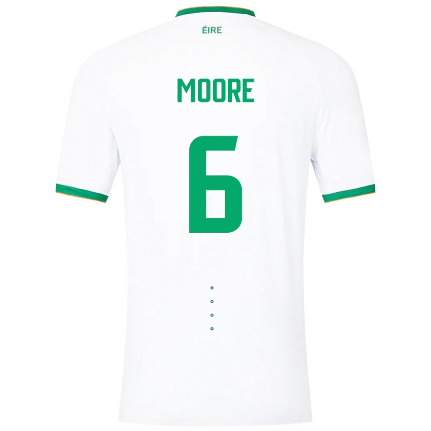 Niño Camiseta Irlanda Matthew Moore #6 Blanco 2ª Equipación 24-26 La Camisa