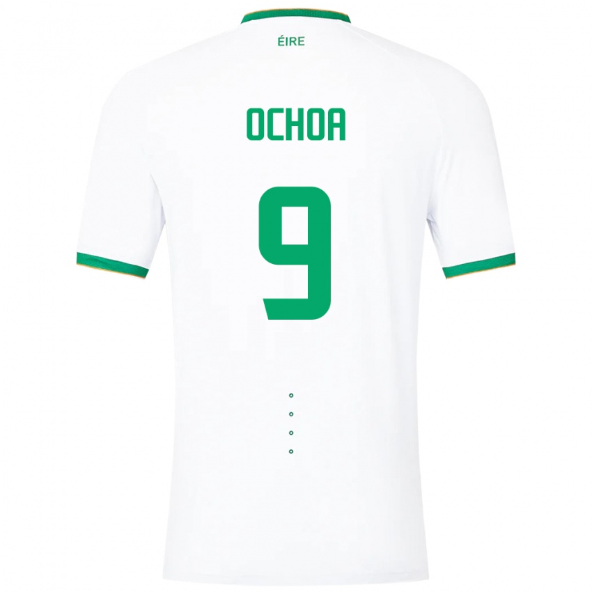 Niño Camiseta Irlanda Aarón Ochoa #9 Blanco 2ª Equipación 24-26 La Camisa