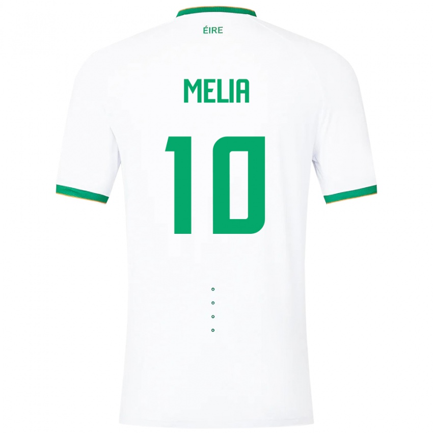Niño Camiseta Irlanda Mason Melia #10 Blanco 2ª Equipación 24-26 La Camisa