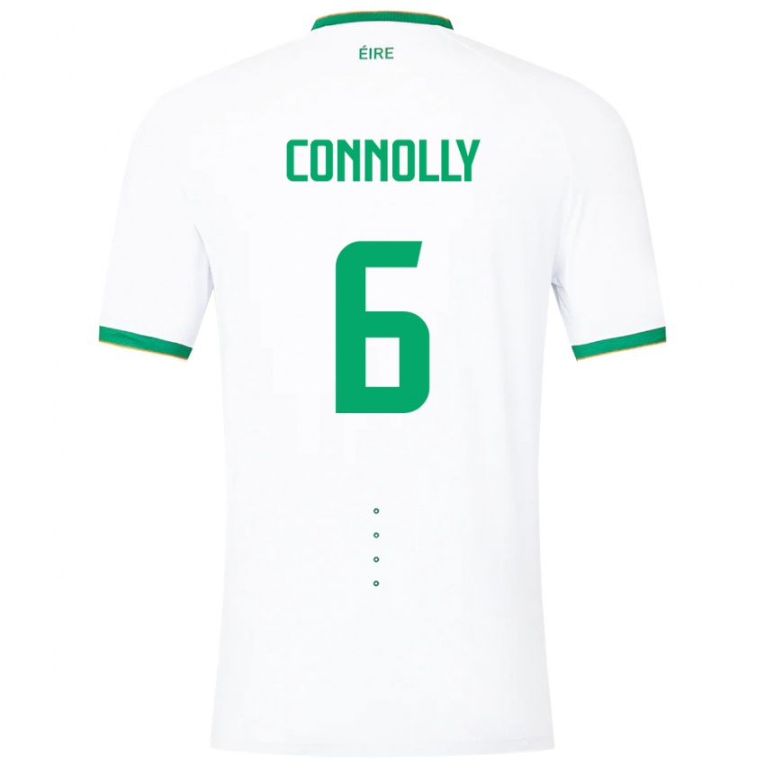 Niño Camiseta Irlanda Megan Connolly #6 Blanco 2ª Equipación 24-26 La Camisa