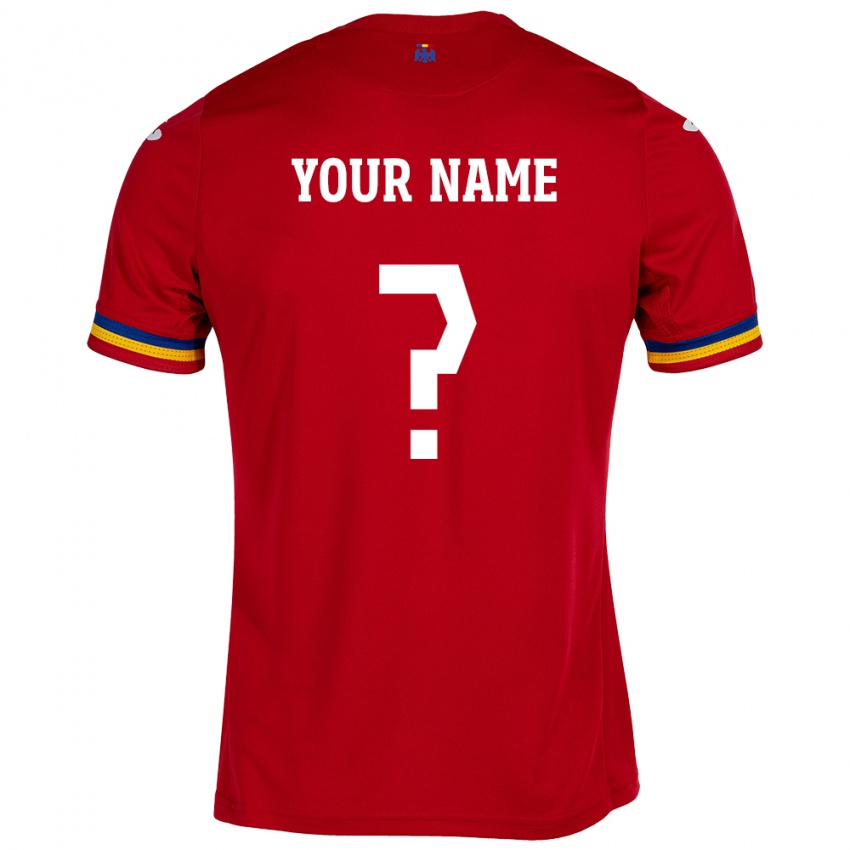 Niño Camiseta Rumania Su Nombre #0 Rojo 2ª Equipación 24-26 La Camisa